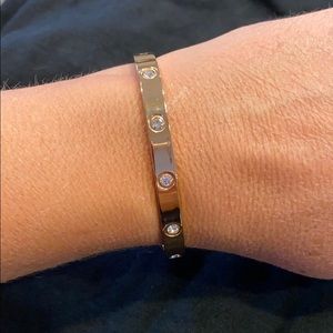 Gold overlay bracelet with crystals